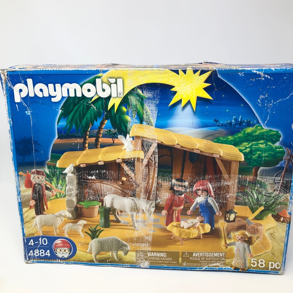 Playmobil 4884 Nativity Manger Set 2010 Christmas Stable Animals incomplete set